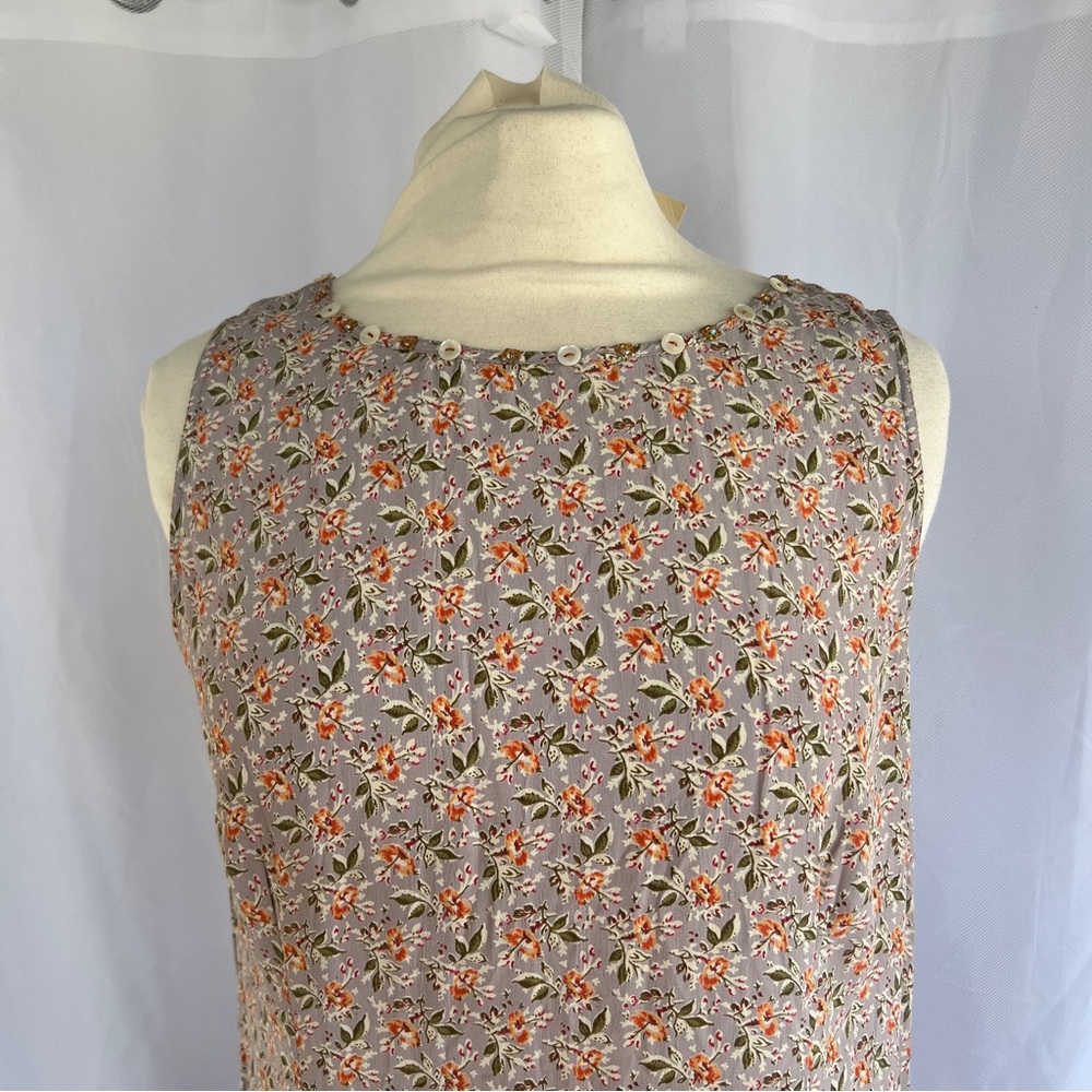 April Cornell taupe thyme dress floral medium NWT - Picture 5 of 16